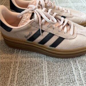 Adidas Gazelle Beige with Black Stripes Sneakers